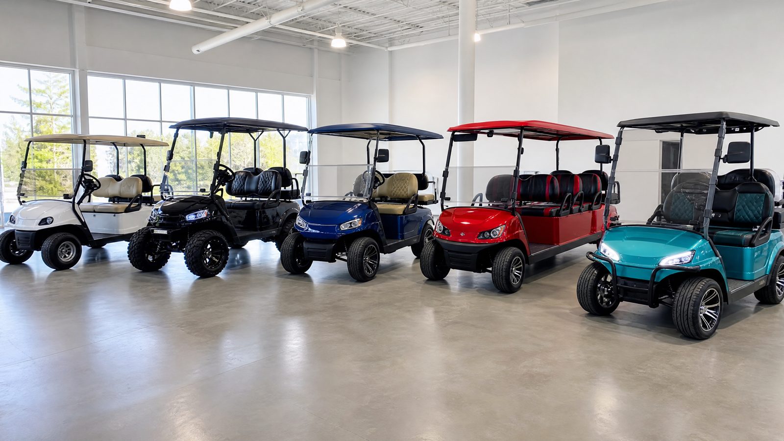 Lineup of golf cart brands we buy